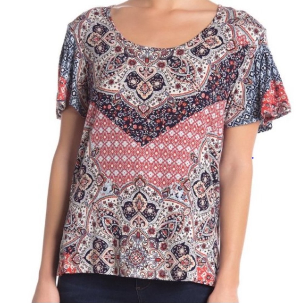 Alkamy Red Paisley Print Top